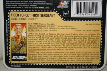 G.I. Joe Modern Era - Tiger Force Duke File Card