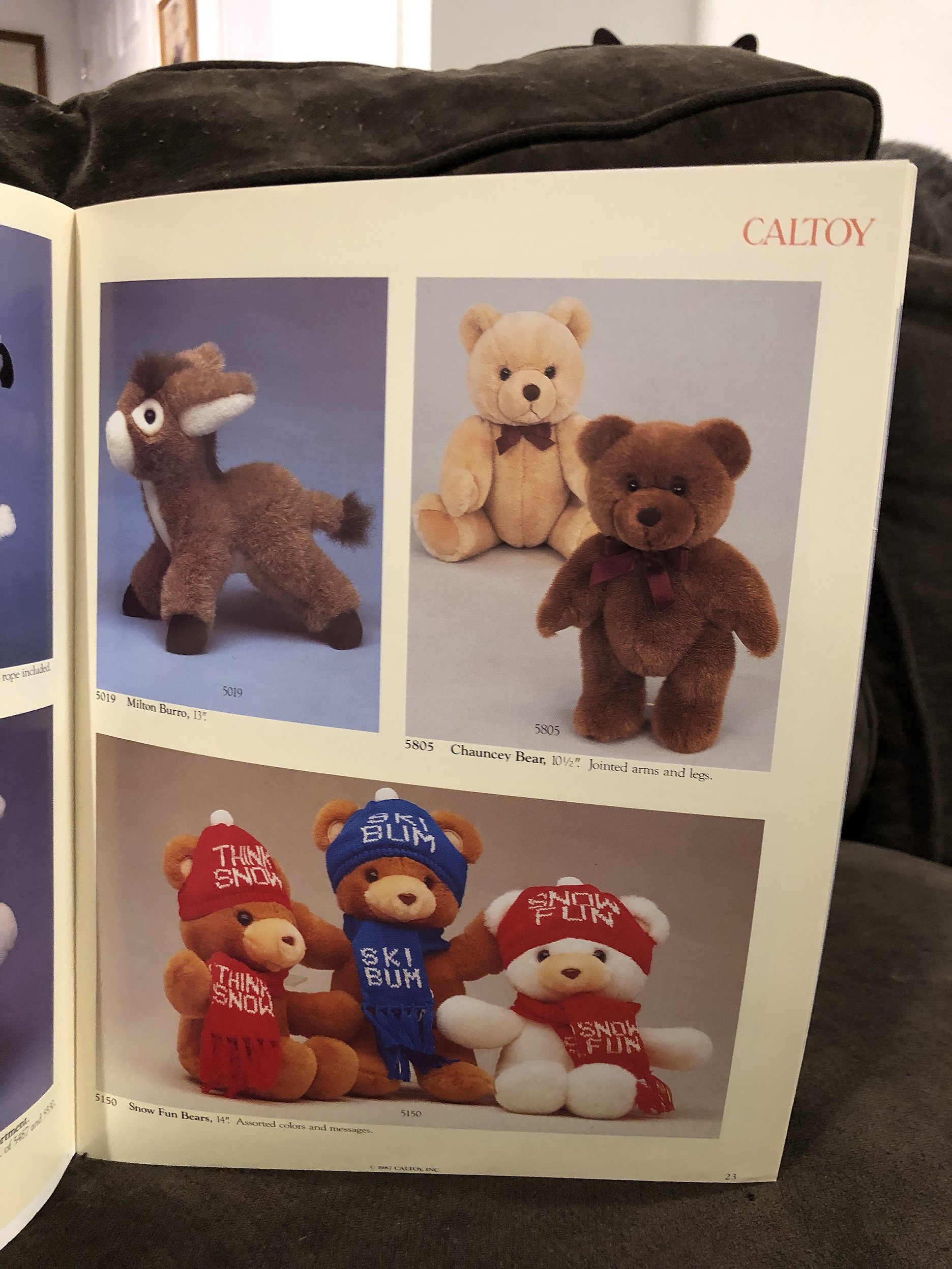 1987 Caltoy - California Stuffed Toys - Toy Catalog - Parry Game Preserve