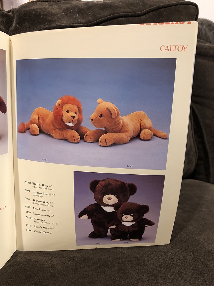 1987 Caltoy - California Stuffed Toys - Toy Catalog - Parry Game Preserve