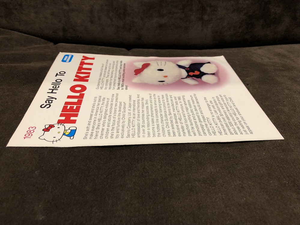 1983 Child Guidance Hello Kitty, Toy Fair Catalog Parry Game Preserve