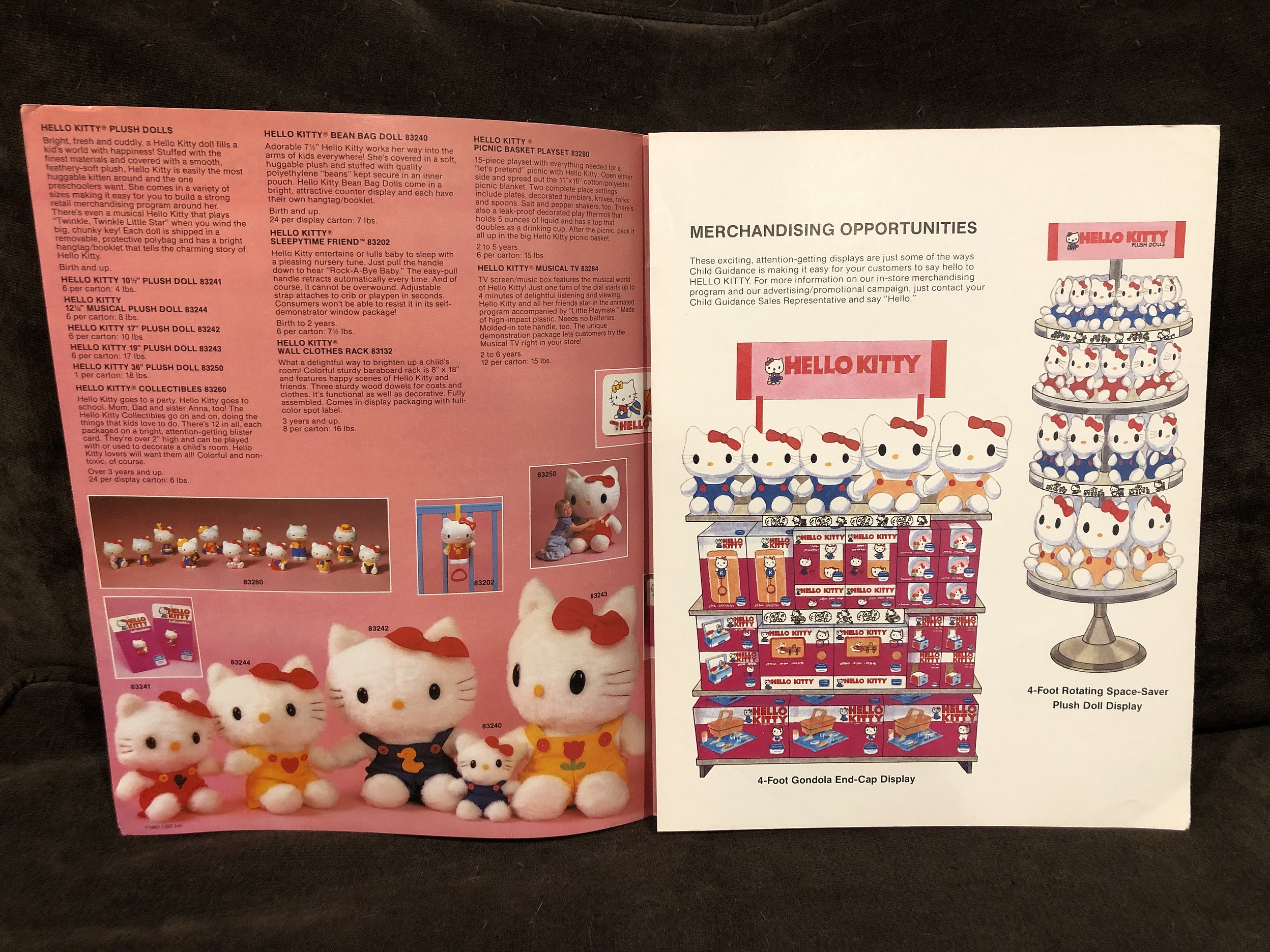 1983 Child Guidance Hello Kitty, Toy Fair Catalog Parry Game Preserve