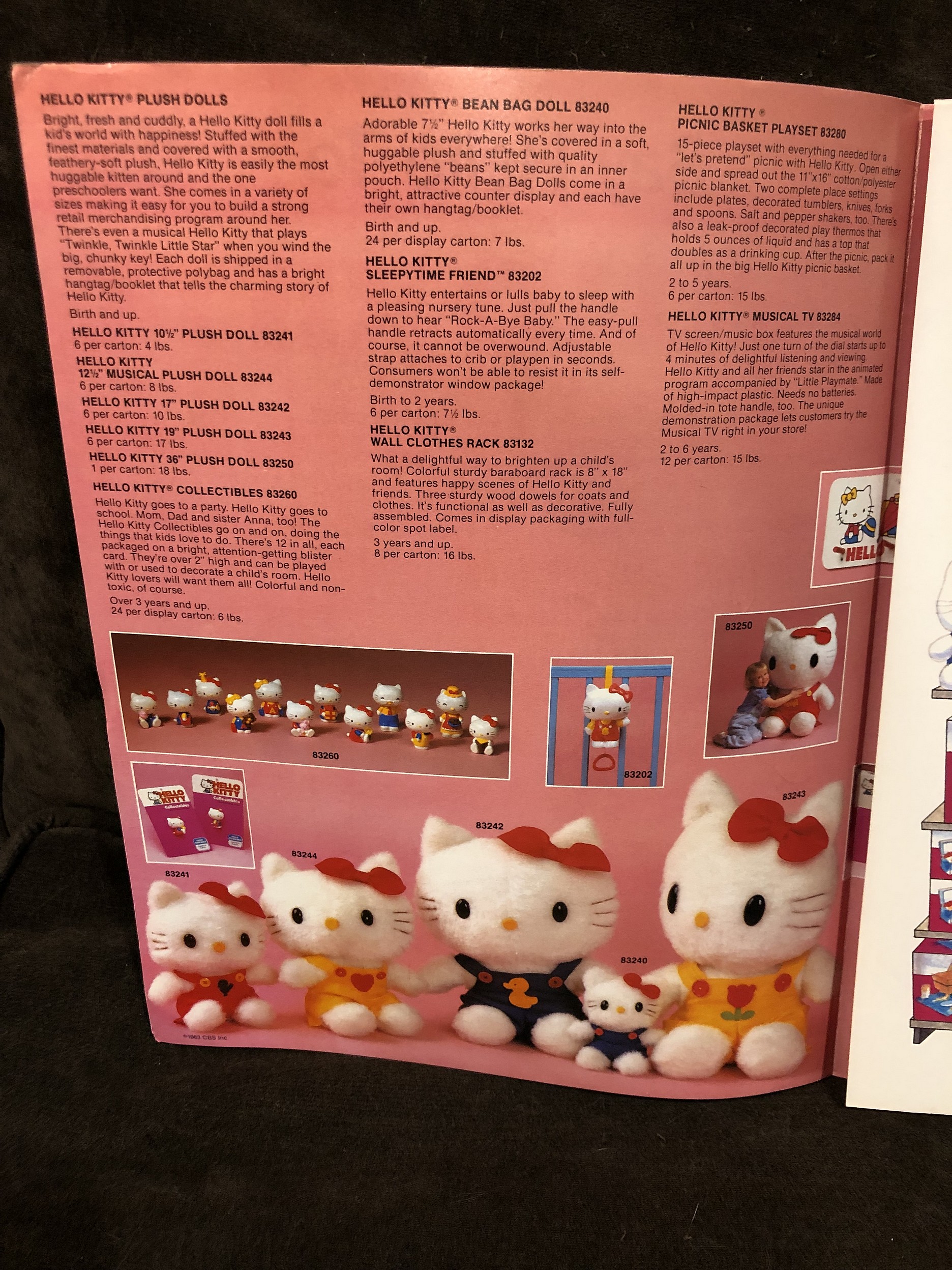 1983 Child Guidance Hello Kitty, Toy Fair Catalog Parry Game Preserve