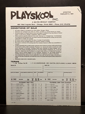 Toy Catalogs: 1981 Playskool, Toy Fair Catalog