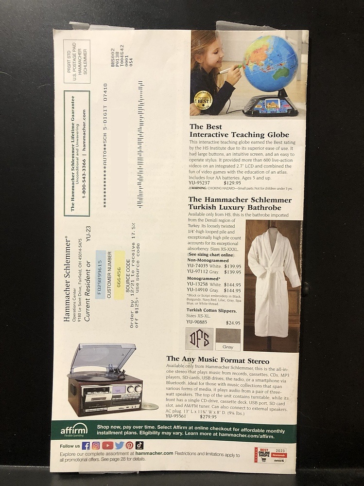 Hammacher Schlemmer, 2023 Holiday Catalog Parry Game Preserve