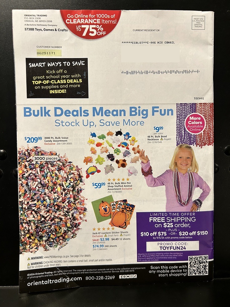 Oriental Trading, 2024 Halloween Catalog Parry Game Preserve