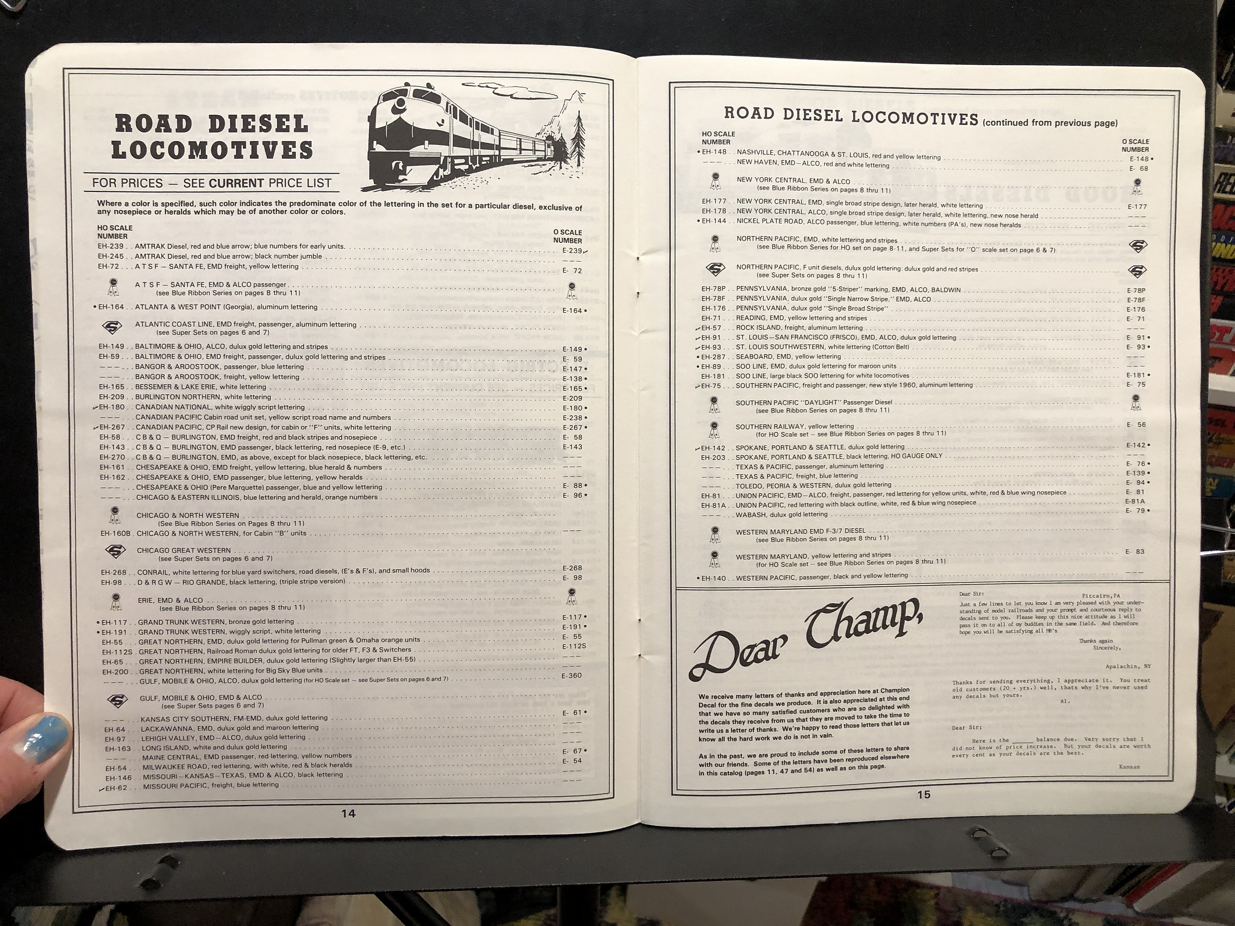 Champ Decals, 1990 Hobby Catalog, 50th Anniversary Parry Game Preserve