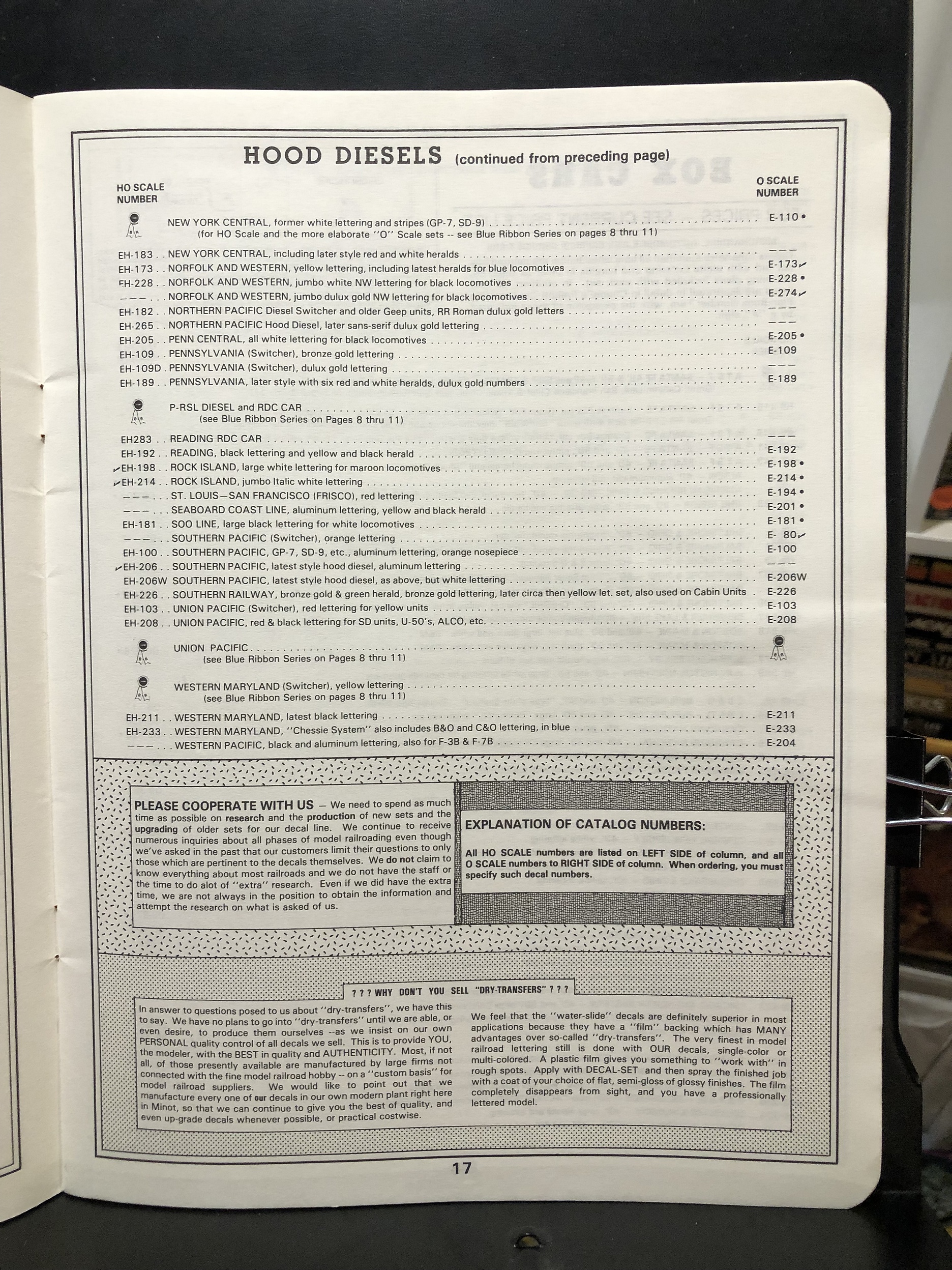 Champ Decals, 1990 Hobby Catalog, 50th Anniversary Parry Game Preserve