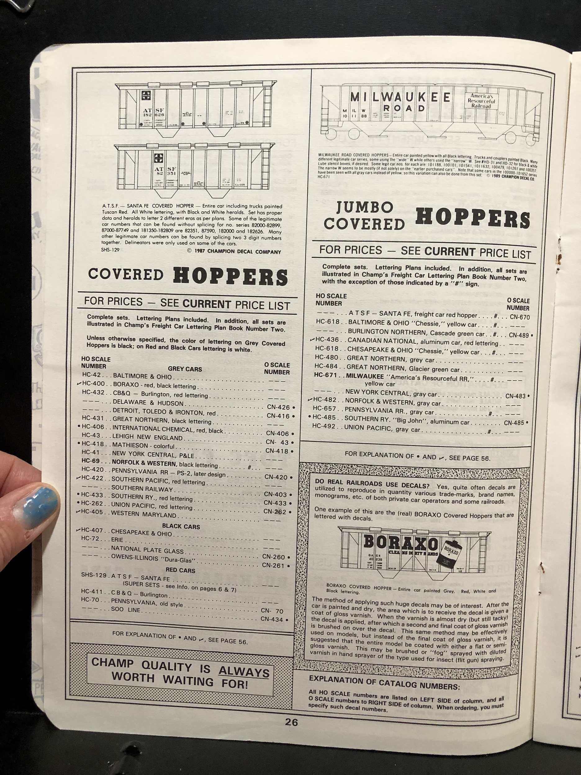 Champ Decals, 1990 Hobby Catalog, 50th Anniversary Parry Game Preserve