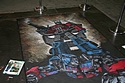 Optimus Prime chalk drawing