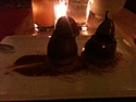 Baked pears stuffed with house made sausage, at Elsewhere