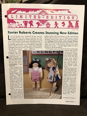 Cabbage Patch Kids - Limited Edition Newsletter - August, 1993