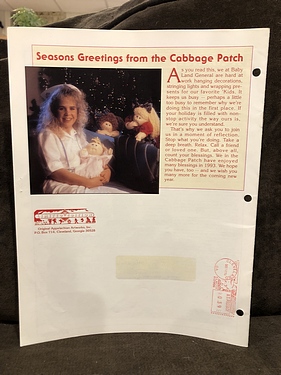 Cabbage Patch Kids - Limited Edition Newsletter - Dec. 1993 / Jan. 1994