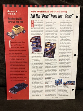 Hot Wheels: The Inside Track Newsletter - Issue 01, 1998