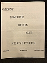 Osborne Komputer Owners Klub: October, 1983