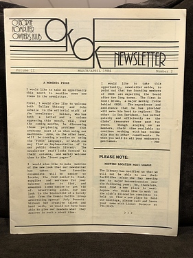 Osborne Komputer Owners Klub - March/April, 1984