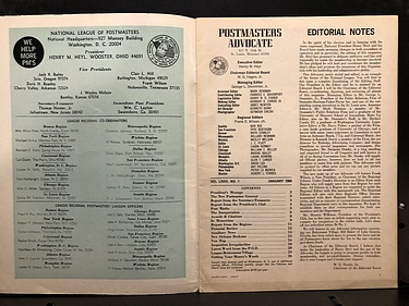 Postmasters Advocate Magazine - VOL LXXIV, No. 1 - January, 1969