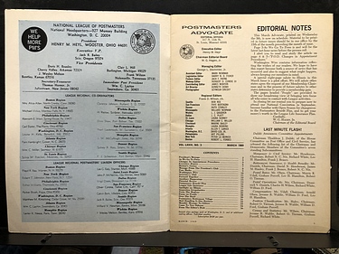 Postmasters Advocate Magazine - VOL LXXIV, No. 3 - March, 1969
