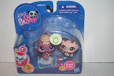 Littlest Pet Shop - #1409 & #1410 - Raccoon and Beaver