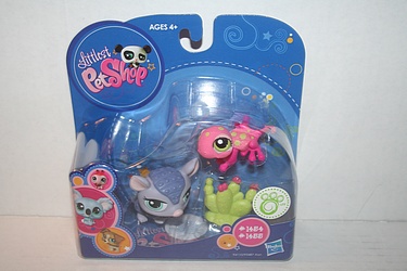 Littlest Pet Shop - #1454 & #1454 - Armadillo and Gecko