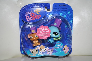Littlest Pet Shop - #462 and #463 - Mouse and Peacock with hats
