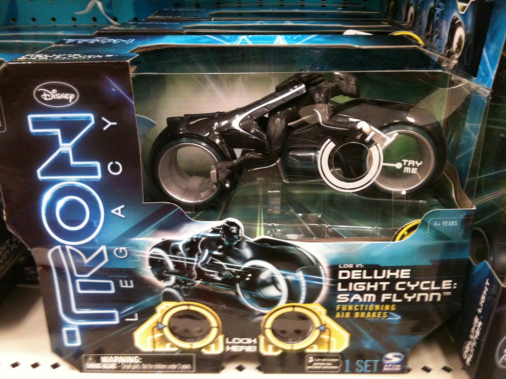 NOS~ DISNEY TRON LEGACY Deluxe LIGHT CYCLE "SAM FLYNN" WITH FIGURE Brand New