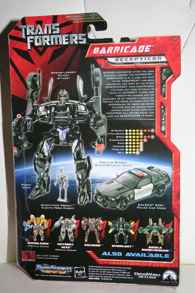 Transformers Movie Toys - 2007: Barricade - Premium Series Deluxe Class