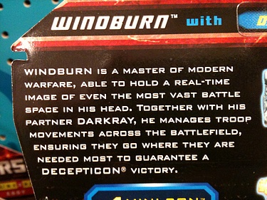 Transformers More Than Meets The Eye (2010) - Windburn with Darkray