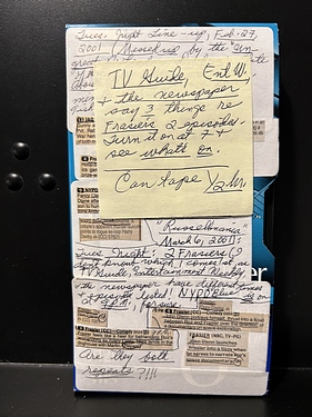 Tucson - Tape 0011 - #1201 - NYPD Blue, JAG, Frasier (2001) (Huge notes!  Poor tracking on first hour)